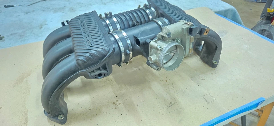 2001 Porsche 911 Carrera 3.4L intake manifold w/ throttle body - Image 1 of 4