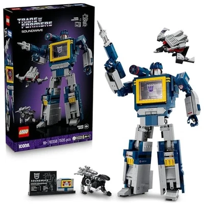 LEGO Icons Transformers Soundwave 10358 Voice 1505 Pcs Display New - Photo 1/4