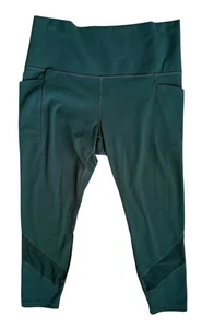 ATHLETA Salutation Stash Mesh 7/8 High-Rise Leggings Dark Green Size Large - Picture 1 of 11