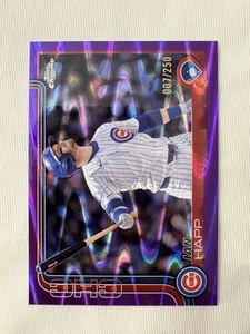 2025 Topps Chrome Ian Happ #144 Purple Refractor /250 - Chicago Cubs - Picture 1 of 2