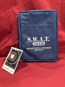 Inspirational Gift Company Book/Bible Cover Embr. Blue Canvas John 3:32-34 L - Picture 1 of 6