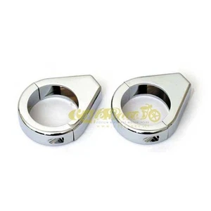 Chromierte Blinker Halter Für Gabel Durchmesser Ø49 Mm (2 Stück) - Bild 1 von 1