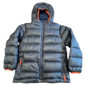 Patagonia Jacket Boys S 7-8 Hooded Puffer Down Outdoors Hiking Youth FLAW - Picture 1 of 20