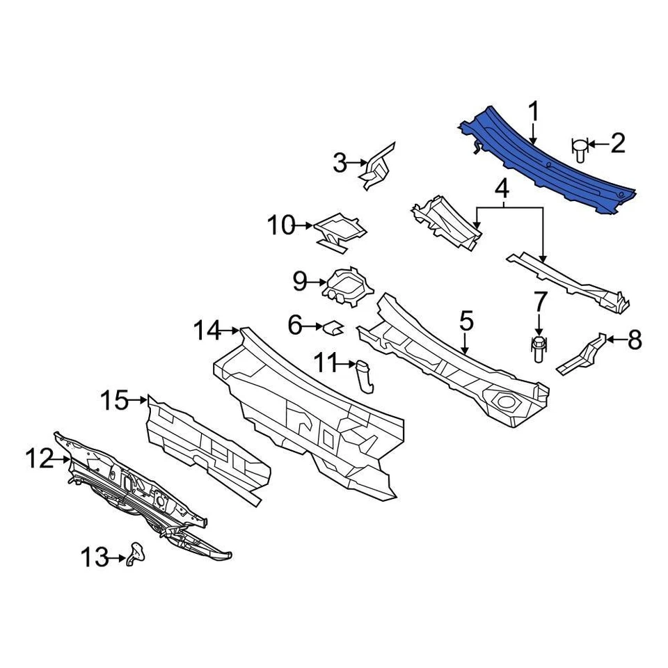 For Ford Flex 2009-2019 Ford 8A8Z74022A68A Front Cowl Cover Foto 1 de 1