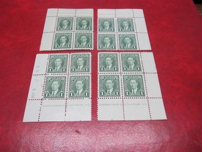 CANADA UNITRADE#  231 1c KG VI MUFTI ISSUE set of 4 PLATE 5 MH - Image 1 of 2