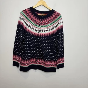 Cardigan maglione maglia Talbots misto lana di agnello/nylon Fair Isle taglia 1X - Foto 1 di 8