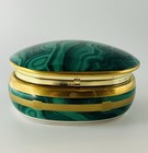 Vintage Christian Dior Gaudron Malachite & Gold Musical Trinket Box