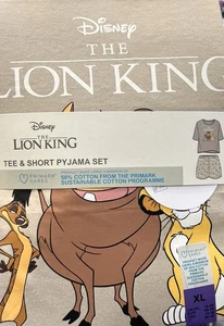 Disney The Lion King Timon & Pumba Shorts Pyjama Set UK Sizes 4-20 2XS-XL - Picture 1 of 1