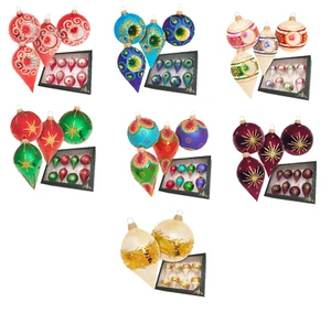Krebs Glas Lauscha Christbaumschmuck Kugeln & Tropfen - Christbaumkugeln 8er Set - Bild 1 von 14