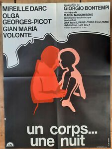 Affiche UN CORPS UNE NUIT Giorgio BONTEMPI Mireille DARC Gian M.VOLONTE 60x80cm
