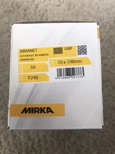 MIRKA Abranet P240 70x198mm 2 Boxen mit 50 Streifen Körnung Haken und Schlaufe - Bild 1 von 2