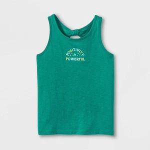 Cat & Jack Tank Top Kids Girls Plus Green Sleeveless Pullover Solid L 10/12 plus - Picture 1 of 3