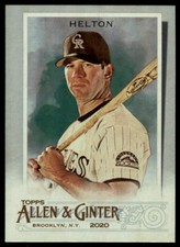 2020 Topps Allen & Ginter Silver Portraits Todd Helton Colorado Rockies #105