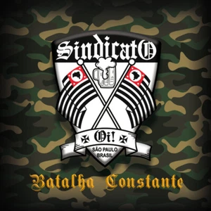 SINDICATO OI! - BATALHA CONSTANTE (LP) single sided oliv UV Print Skinhead Oi! - Picture 1 of 3