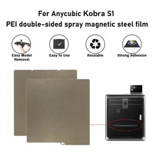 Spring Steel Double Sided PEI Sheet Build Plate for Anycubic Kobra S1/S1 Combo - Picture 1 of 10