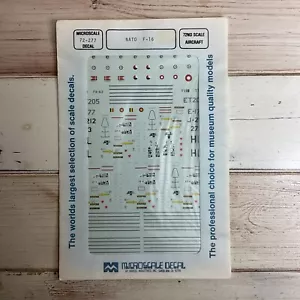 Decalcomania microscala, #72-277, NATO F-16, 1:72, nuova - Foto 1 di 3