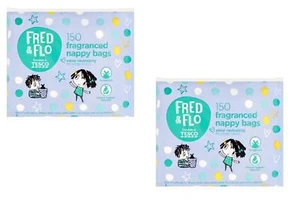 Fred & Flo Sacchetti per Pannolini Profumati Confezione da 150 (Confezione da 2) - Foto 1 di 3