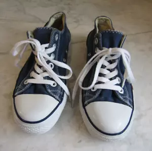 Levi Strauss & Co Blue Canvas Lace Up Sneaker Shoes Women's 7 EU 37.5 Boys 5.5 - Picture 1 of 5