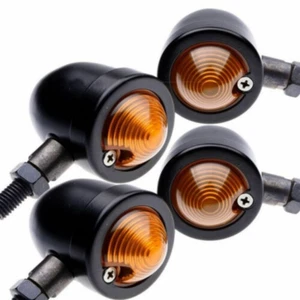 4x Bombilla de metal indicador de señal de giro retro para motocicleta para Cafe Racer - Imagen 1 de 12
