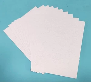 10 SNOWFLAKES TALL White Embossed A7 5 x 7 Size Card Fronts - Picture 1 of 3