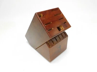 JA Henckles International Knife Block 14 Slot Solid Wood Knife Holder Dark - Image 1 of 4