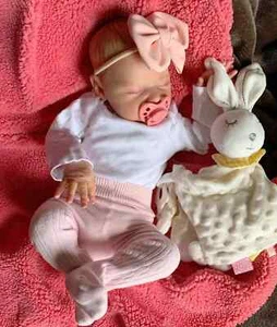 Reborn Baby Girl Doll Realistic Soft Silicone Asleep Newborn Toy Birthday Gift - Picture 1 of 6