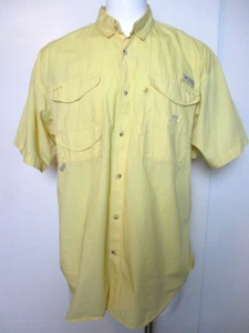 Columbia PFG Yellow Shirt Short Sleeve Vented Size XL - Picture 1 of 10