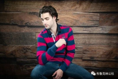 Marc Laurent Long Sleeves T-Shirt for Men or Women, Pink & Blue Strips, Size L - Image 1 of 4