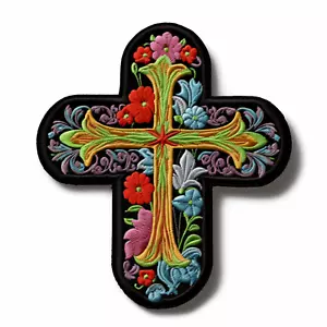 Religion Kreuz Aufnäher Aufbügeln Applikation christliches Abzeichen Bibel Vers Christus Gott - Bild 1 von 16