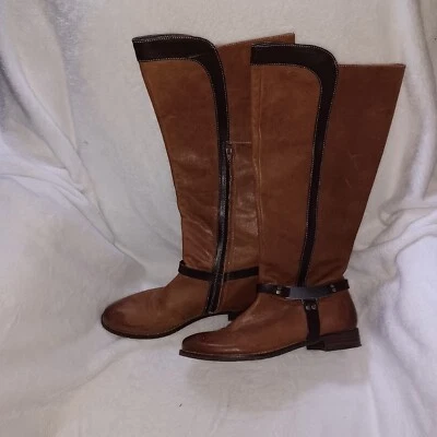 Nicole Kali Dark Brown boots Riding Leather Size 8 - Image 1 of 4