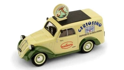 MODELLINO AUTO STATICO DIECAST BRUMM FIAT 500B FURGONE 1950 GALBANI SCALA 1:43 - Immagine 1 di 4