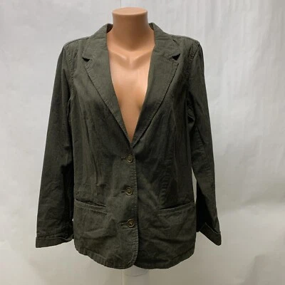 Chaqueta blazer grande tallada con volantes de algodón con 3 botones delanteros Foto 1 de 4