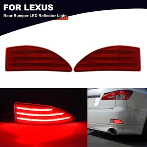 2PCS Rear Bumper LED Reflector Light Red Lens For 2006-2013 Lexus IS250 IS350 - Picture 1 of 11
