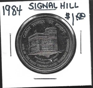 1984 Cabot Tower Signal Hill St.John's Newfoundland $1.00 Coin - Picture 1 of 2