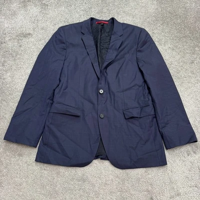 Hugo Boss Super100 Lana Virgen Calce Ajustado Traje Blazer Chaqueta Para Hombres 40R Azul Marino Foto 1 de 4