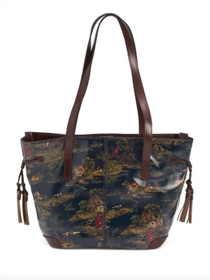 Patricia Nash Kemble Kent Countryside Tote Navy Multi Leather NWT MSRP $299 - Image 1 of 4