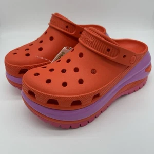 Crocs Mega Crush Zoccolo Donna 9, Uomo 7 Lava Rosso Arancione Viola Rosa 207988-84J - Foto 1 di 3