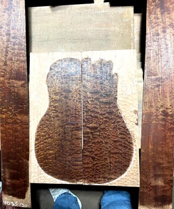 Guitar Luthier Tonewood RAINDROP FIGURED SAPELE Acoustic backs sides SET - Picture 1 of 12