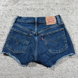Y2K 2000’s Embroidered Stitched Skater Style Levi’s 501 Denim Jean Short Shorts  - Picture 1 of 7