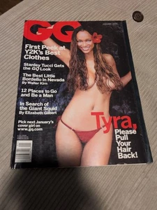 GQ magazine January 2000 Tyra Banks Cover  Y2K Fashion, Stanley Tucci Rare Issue - Picture 1 of 7