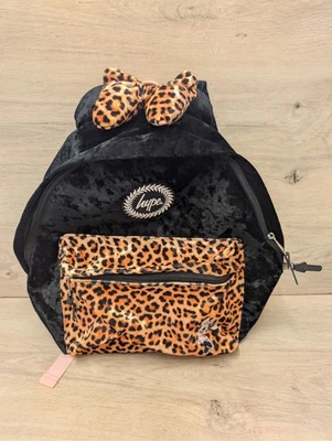 Hype Disney Minnie Mouse Crushed Velvet Lepoard Print Rucksack Tasche Ruck Sack - Bild 1 von 4