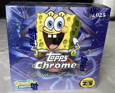 2025 Topps Chrome Sapphire SpongeBob 25th Anniversary Hobby Box - Image 1 of 4