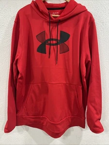 Under Armour Fleece Big Logo Hoodie Gr. XXL rot schwarz Big Logo Pullover Tasche - Bild 1 von 12
