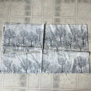 Robert Kaufman Sound of Woods 16034 Avery Tillman metallic Winter trees 1/3 yard - Picture 1 of 7