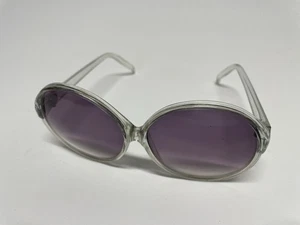 VTG 70s Sunglasses Foster Grant Purple Lenses Translucent Frame Oversized A.2.11 - Picture 1 of 6