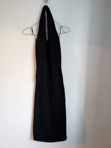 Zara Black Halter Neck Bodycon Sleeveless Midi Dress Size XS (T24) - Picture 1 of 8