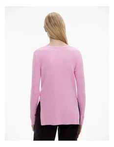 Jersey tejido cuello barco mezcla lana rosa WITCHERY talla XL - Imagen 1 de 9