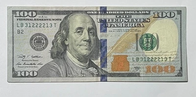 U.S. - Series 2009-A $100.00 Federal Reserve Note (31222213 Radar Note) - Image 1 of 2