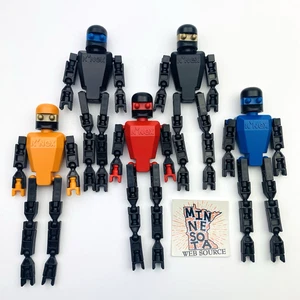 5 Knex Action Figures - Blue Red Orange Black Robot People Men K'nex Parts - Picture 1 of 3