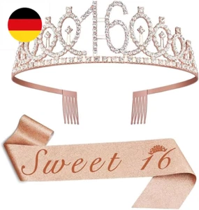 16 Geburtstag Mädchen Krone Mädchen - Geburtstagskrone Sweet 16 Krone Geburtstag - Bild 1 von 7